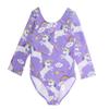 TENVDA Leotards for Girls Gymnastics Size 2t 3t Sparkles Purple Unicorn Toddler Kids Long Sleeve Tumbling Outfit view 3