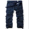 OCHENTA Men's Cotton Casual Cargo Work Pants Military Tactical Combat with 8 Pockets Hiking Dark Blue 32 view 1