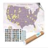 ProStickersUSA Collection 63 stickers Set All USA National Parks & large size | GREY-PURPLE | Map of U.S. National Parks.17 x 27 inch with Gift Tube Box. Camping, Travel & animals Stickers. view 1