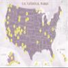 ProStickersUSA Collection 63 stickers Set All USA National Parks & large size | GREY-PURPLE | Map of U.S. National Parks.17 x 27 inch with Gift Tube Box. Camping, Travel & animals Stickers. view 2