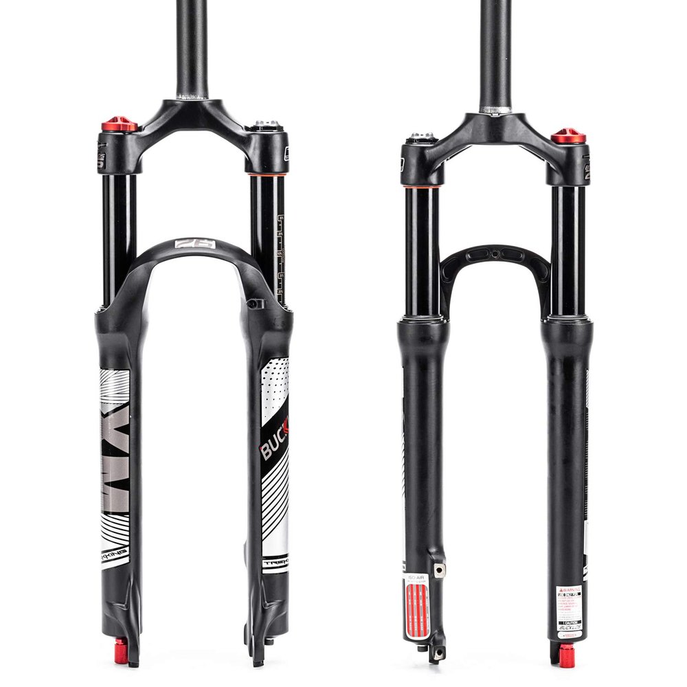 BUCKLOS 26/27.5/29 Travel 120mm MTB Air Suspension Fork, Rebound Adjust 1 1/8 Straight/Tapered Tube QR 9mm Manual/Remote Lockout XC AM Ultralight Mountain Bike Front Forks