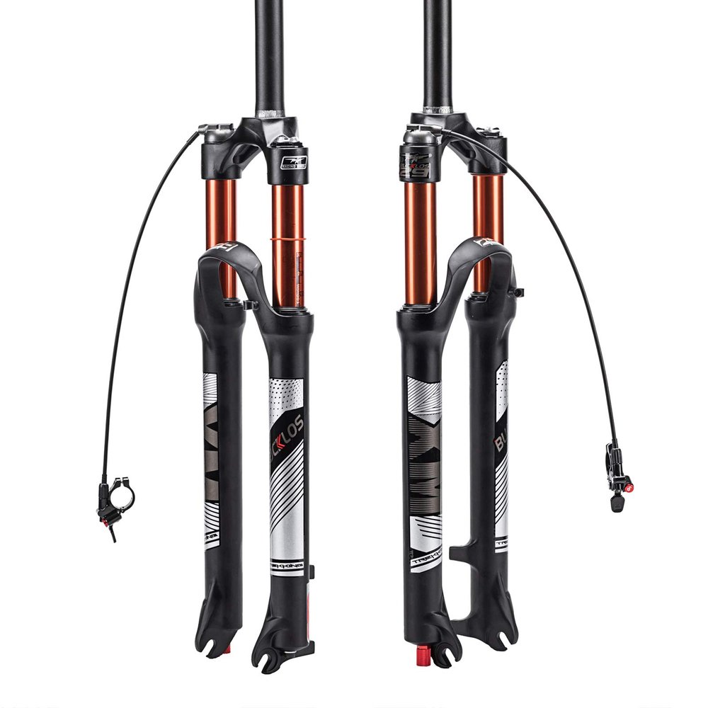 26/27.5/29 Travel 120mm MTB Air Suspension Fork, Rebound Adjust 1 1/8 Straight/Tapered Tube QR 9mm Manual/Remote Lockout XC AM Ultralight Mountain Bike Front Forks