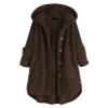 Andongnywell Women's Winter Warm Open Buttons Overcoats Fleece Fluffy Jacket Coat Outwear with Pockets (Coffee,XX-Large)
