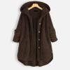 Andongnywell Women's Winter Warm Open Buttons Overcoats Fleece Fluffy Jacket Coat Outwear with Pockets (Coffee,XX-Large) view 2