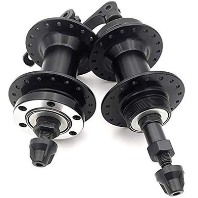 DONSP1986 Bicycle Axle Wheel Hub - 36H Front and Rear Bike Hub Set, Aluminum Alloy Quick Release Lever Skewers Axle, 1 Pair (Black)