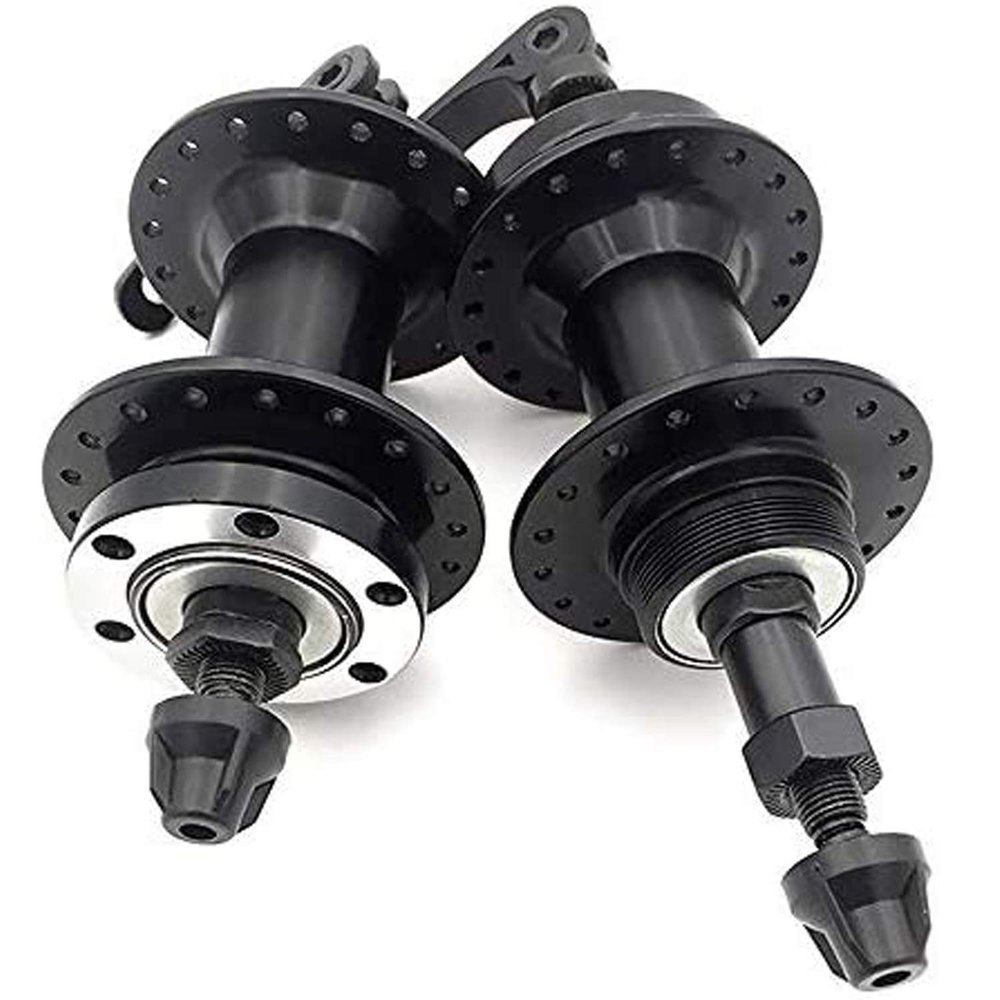 DONSP1986 Bicycle Axle Wheel Hub - 36H Front and Rear Bike Hub Set, Aluminum Alloy Quick Release Lever Skewers Axle, 1 Pair (Black)