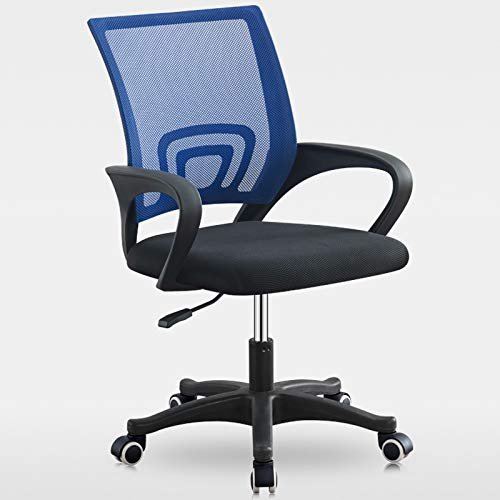 Wowdawn Ergonomic High-Back Mesh Office Chair,Nylon Silent Casters, High-Adjustable Rotating Work Chair,Bearing 130 Kg,with Fixed Armrests