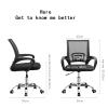 Wowdawn Ergonomic High-Back Mesh Office Chair,Nylon Silent Casters, High-Adjustable Rotating Work Chair,Bearing 130 Kg,with Fixed Armrests view 2