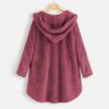 Andongnywell Women's Winter Warm Open Buttons Overcoats Fleece Fluffy Jacket Coat Outwear with Pockets (Wine Red,Medium) view 3