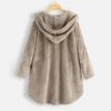 Andongnywell Women's Winter Warm Open Buttons Overcoats Fleece Fluffy Jacket Coat Outwear with Pockets (Khaki,4X-Large) view 2