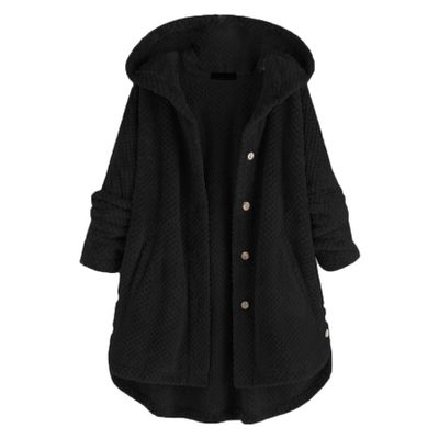 Andongnywell Women's Fashion Long Sleeve Lapel Faux Shearling Coat Jacket Outwear with Pockets Warm Winter (Black,XX-Large)
