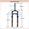 BUCKLOS 26 x 4.0 inch Fat Bike Tire Air Suspension Fork 120mm Travel, Spacing Hub 135mm 28.6mm Straight Tube Crown Lockout 9mm QR Ultralight Front Forks, fit Snow Beach Mountain Bike Black view 2