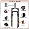 BUCKLOS 26 x 4.0 inch Fat Bike Tire Air Suspension Fork 120mm Travel, Spacing Hub 135mm 28.6mm Straight Tube Crown Lockout 9mm QR Ultralight Front Forks, fit Snow Beach Mountain Bike Black view 3