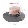 Kids Girls UV Protection Sun-Hat Wide Brim Bucket-Cap with Ponytail Hole Fit for 3-6 Years Pink view 3