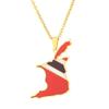 18K Gold Plated Trinidad and Tobago Map Flag Stainless Steel Pendant and Necklace Trendy Ethnic Jewelry Gift view 1