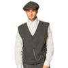 Boland 33016 33016 Birmingham Hat and Vest Costume Set England Beret Hat Herringbone Fabric Carnival Fancy Dress Carnival Theme Party Men Grey Brown XL view 1
