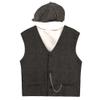 Boland 33016 33016 Birmingham Hat and Vest Costume Set England Beret Hat Herringbone Fabric Carnival Fancy Dress Carnival Theme Party Men Grey Brown XL view 4