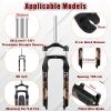 BUCKLOS US Stock 264.0 inch Fat Tire MTB Suspension Fork, 100mm Travel Spacing Hub 135mm 1 1/8 Straight Tube Manual Lockout 9mm QR Oil Spring Front Forks, fit Snow Beach Mountain Bike view 2