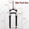 BUCKLOS US Stock 264.0 inch Fat Tire MTB Suspension Fork, 100mm Travel Spacing Hub 135mm 1 1/8 Straight Tube Manual Lockout 9mm QR Oil Spring Front Forks, fit Snow Beach Mountain Bike view 3