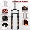 BUCKLOS US Stock 264.0 inch Fat Tire MTB Suspension Fork, 100mm Travel Spacing Hub 135mm 1 1/8 Straight Tube Manual Lockout 9mm QR Oil Spring Front Forks, fit Snow Beach Mountain Bike view 4