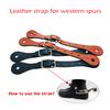 Zerodis Spur Strap, 1 Pair Handmade Leather Equestrian Spur Strap Cowboy Outfit Boots(black) view 4