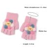 Children's Gloves Autumn and Winter Winter Men and Women Children Baby Infants and Young Children Writing Half Finger Sunflower Cartoon Cute Woolen to Keep Warm 2-4 Years Old (Color : Pink) view 3
