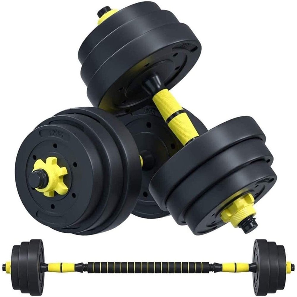 Adjustable Dumbbell Barbell Lifting Set, 22-44 Lbs Weight Set, Easy Assembly And Save Space, Home Gym Equipment For Men And Women, Free Weight Set with Connector Rod, Dumbbells Pair Free Weights