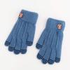 Gloves Autumn Winter Five-Finger 5-10 Years Old Knitting Wool Pupils Kindergarten Boys Girls Outdoor Warmth Full Finger (Color : Blue) view 1