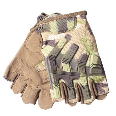 Outdoor Sports Motorcycle Cycling Gloves Airsoft Shooting Hunting Camouflage Half Finger Tactical Gloves - CP - XL