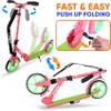 Hurtle Lightweight and Foldable Kick Scooter, Watermelon (HURTS89) view 3