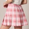 MBJ WB2344 Women Girls Plaid High Waist Japan School Uniform Pleated Skater Tennis Skirt with Short L Pink_Plaid view 3