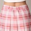 MBJ WB2344 Women Girls Plaid High Waist Japan School Uniform Pleated Skater Tennis Skirt with Short L Pink_Plaid view 4