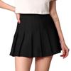 MBJ WB2344 Women Girls Plaid High Waist Japan School Uniform Pleated Skater Tennis Skirt with Short XS Black view 1