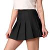 MBJ WB2344 Women Girls Plaid High Waist Japan School Uniform Pleated Skater Tennis Skirt with Short XS Black view 2