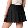 MBJ WB2344 Women Girls Plaid High Waist Japan School Uniform Pleated Skater Tennis Skirt with Short XS Black view 3