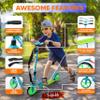 Hurtle Lightweight and Foldable Kick Scooter-Adjustable Scooter for Teens and Adult,Alloy Deck with High Impact Wheels,Durable ABEC-7 Bearings w/ T-bar Anodized Clamp Collar,Teal Blue-Hurtle HURTSTEL view 2