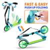 Hurtle Lightweight and Foldable Kick Scooter-Adjustable Scooter for Teens and Adult,Alloy Deck with High Impact Wheels,Durable ABEC-7 Bearings w/ T-bar Anodized Clamp Collar,Teal Blue-Hurtle HURTSTEL view 3