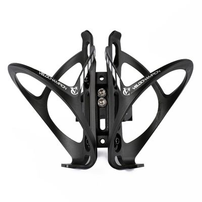 VeloChampion Bike Dual Bottle Cage Holder | Carry 2 Bottles up to 750ml | Ideal for Triathlon & Road Cycling | Suitable for Saddle Rails 50-70mm (Premium)
