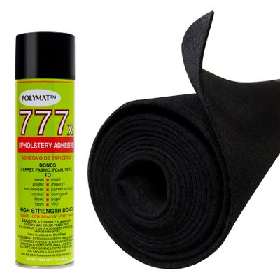 Polymat 12ft x 45in Black S60 12oz Liner +1 can 777 Glue comp/with Rod Box