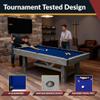 Hathaway Logan 7 Foot Pool Table Combo with Benches  Billiard Table with Ping Pong and Dining Tops  Comes with Complete Game Accessories and Built-In Storage - Rustic Gray Barnwood Finish, Blue Felt view 4