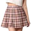 MBJ WB2344 Women Girls Plaid High Waist Japan School Uniform Pleated Skater Tennis Skirt with Short M Mauve_Plaid view 1