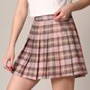 MBJ WB2344 Women Girls Plaid High Waist Japan School Uniform Pleated Skater Tennis Skirt with Short M Mauve_Plaid view 2