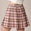 MBJ WB2344 Women Girls Plaid High Waist Japan School Uniform Pleated Skater Tennis Skirt with Short M Mauve_Plaid view 4