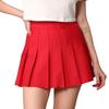MBJ WB2344 Women Girls Plaid High Waist Japan School Uniform Pleated Skater Tennis Skirt with Short L RED view 1