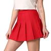 MBJ WB2344 Women Girls Plaid High Waist Japan School Uniform Pleated Skater Tennis Skirt with Short L RED view 2