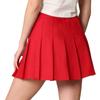 MBJ WB2344 Women Girls Plaid High Waist Japan School Uniform Pleated Skater Tennis Skirt with Short L RED view 3