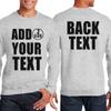 NACRE APPAREL Personalized Men Women Crewneck Add Your Own Text Front Back Side Custom Sweatshirt Ash view 2