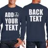 NACRE APPAREL Personalized Men Women Crewneck Add Your Own Text Front Back Side Custom Sweatshirt Navy view 2
