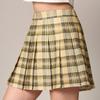 MBJ WB2344 Women Girls Plaid High Waist Japan School Uniform Pleated Skater Tennis Skirt with Short L Khaki_Plaid view 2