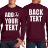 NACRE APPAREL Personalized Men Women Crewneck Add Your Own Text Front Back Side Custom Sweatshirt Maroon view 2